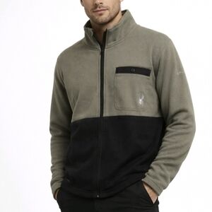 Spyder Men's Jacket Tea Leaf Full Zip Fleece Lined Waffle Knit Size …NWT